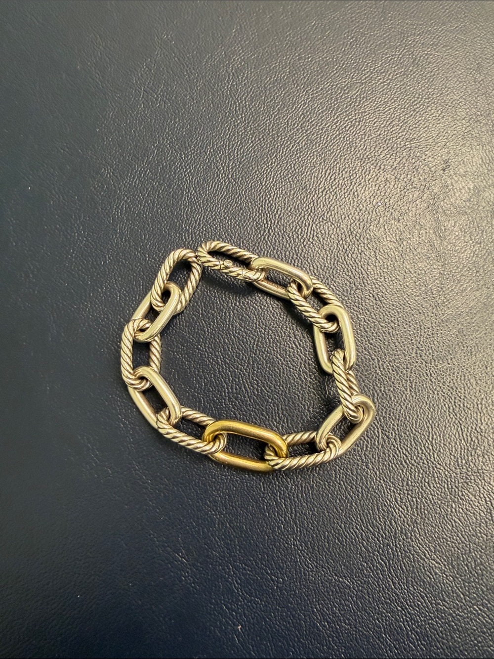 David Yurman Two-Tone Gold and Silver Link Bracelet